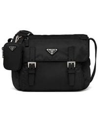 Prada - Re-Nylon Triangle Logo-Plaque Shoulder Bag - Lyst