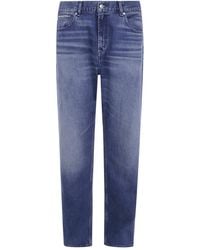7 For All Mankind - Straight Fit Faded Jeans - Lyst