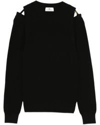 Elisabetta Franchi - Cut-Out Long-Sleeve Sweater - Lyst