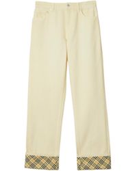 Burberry - Checkered Logo Patch Straight-Leg Jeans - Lyst