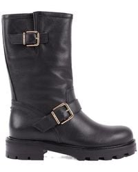 Jimmy Choo - Biker Buckle Detail Boots - Lyst