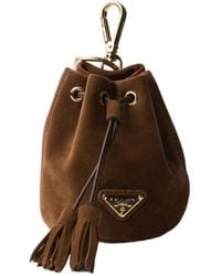 Prada - Triangle-Logo Keyring - Lyst