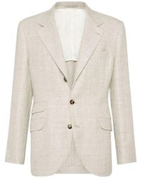 Brunello Cucinelli - Single-Breasted Tailored Blazer - Lyst