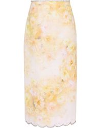 Zimmermann - Crush Scalloped Midi Skirt - Lyst