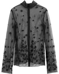 TOTEME - Floral-Embroidered Shirt - Lyst
