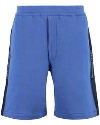 McQueen - Logo-Tape Elasticated Waistband Jersey Shorts - Lyst