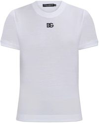 Dolce & Gabbana - Logo Embroidered Crewneck T-Shirt - Lyst