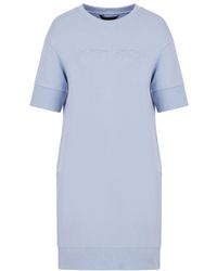 ARMANI EXCHANGE - Logo-Embroidered T-Shirt Dress - Lyst
