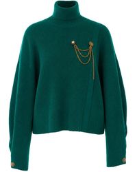 Liu Jo - Chain Detail High Neck Knitted Sweater - Lyst