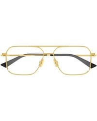 Bottega Veneta - Eyewear Aviator Frame Glasses - Lyst