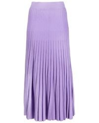 P.A.R.O.S.H. - Gonna Knit Pleated Midi Skirt - Lyst