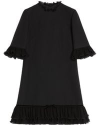 Valentino - Ruffled Crewneck Mini Dress - Lyst