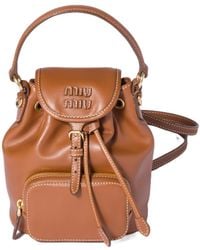 Miu Miu - Logo-Detailed Mini Backpack - Lyst