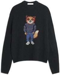 Maison Kitsuné - Maison Kitsuné Long Sleeve Crewneck Sweatshirt - Lyst