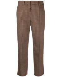 Prada - Houndstooth Wool Trousers - Lyst