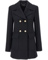 Stella McCartney - Double Breasted Long Sleeved Coat - Lyst