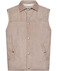 Brunello Cucinelli - Sleeveless Buttoned Vest - Lyst