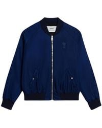 Ami Paris - Logo-Embroidered Bomber Jacket - Lyst