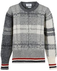 Thom Browne - Tartan Printed Ribbed Pullover - Lyst