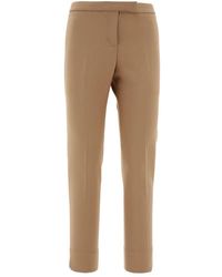 Peserico - Cropped Slim Cut Trousers - Lyst