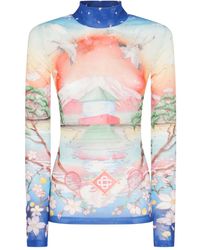 CASABLANCA - Tennis Club" Mesh Top - Lyst