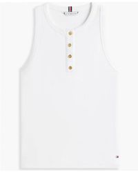 Tommy Hilfiger - Ribbed Henley Top - Lyst