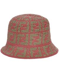 Fendi - Crochet-Knit Jacquard Bucket Hat - Lyst