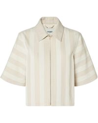 Fendi - Striped Short-Sleeve Jacket - Lyst