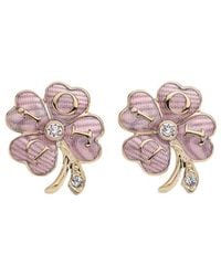 Dior - Floral Clover Stud Earrings - Lyst