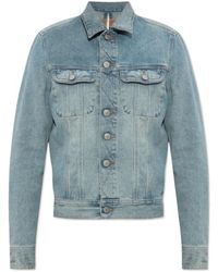 MM6 by Maison Margiela - Cut-Out Denim Jacket - Lyst
