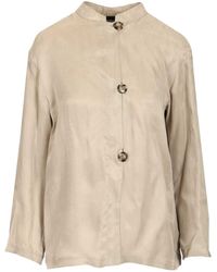 Emporio Armani - Stand-Collar Button Shirt - Lyst
