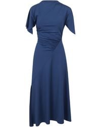 Victoria Beckham - Ruched Short-Sleeve Midi Dress - Lyst