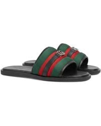 Gucci - Slide Sandal With Interlocking G - Lyst