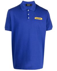 DSquared² - Logo Printed Straight Hem Polo Shirt - Lyst