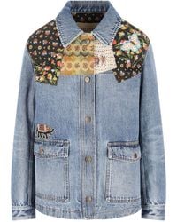 Valentino - Patch Detailed Button-Up Denim Jacket - Lyst