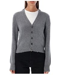 Ami Paris - Heart Embroidered Button-Up Cardigan - Lyst