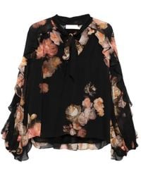 Zimmermann - Ruffled Floral-Print Blouse - Lyst