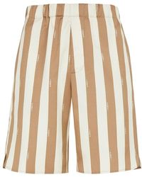 Fendi - Elasticated Waistband Striped Bermuda Shorts - Lyst