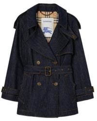 Burberry - Short Denim Fitzrovia Trench Coat - Lyst