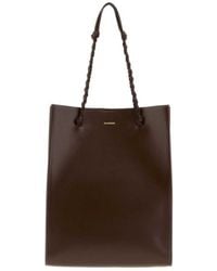 Jil Sander - Chocolate Leather Tangle Shopping Bag - Lyst