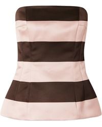 Emilia Wickstead - Kerina Striped Strapless Duchesse-Satin Top - Lyst