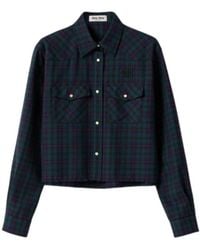 Miu Miu - Tartan-Plaid Wool Shirt - Lyst