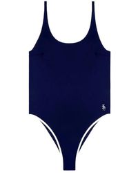 Sporty & Rich - Carla Scoop-Neck Contrast-Trim Swimsuit - Lyst