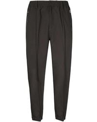 Emporio Armani - Elasticated-Waist Tapered Trousers - Lyst