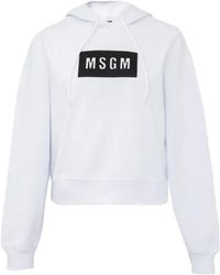 MSGM - Logo Hooded Sweater - Lyst