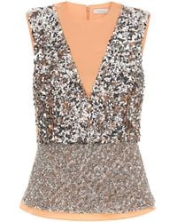 Rabanne - Rabanne Sequin Embellished Sleeveless Top - Lyst