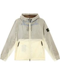 Stone Island - Light Hooded Jacket With Anti-Drop And Refleective Details - Lyst