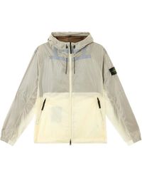 Stone Island - Light Hooded Jacket With Anti-Drop And Refleective Details - Lyst