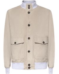 Eleventy - Stand Collar Buttoned Coat - Lyst