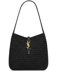 Saint Laurent - Le 5 À 7 Small Souple En Raphia Et Cuir - Lyst